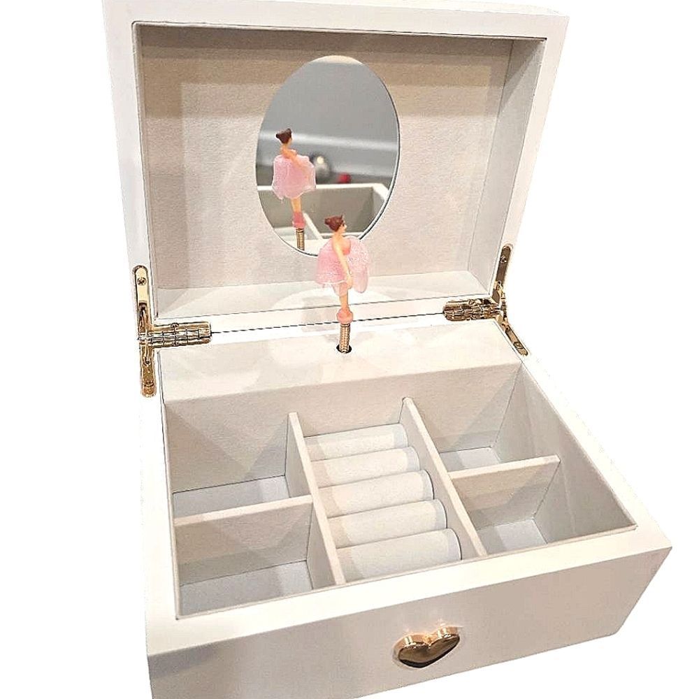 At Home Dancing Ballerina Musical Jewelry Box w/Mirror